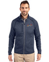 St. Louis Cardinals City Connect Cutter & Buck Mainsail Sweater-Knit Mens Full Zip Jacket Liberty Navy Heather Front Thumbnail Image