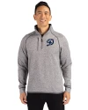 Los Angeles Dodgers City Connect- Cutter & Buck Mainsail Sweater-Knit Mens Half Zip Pullover Jacket Polished Heather Front Thumbnail Image