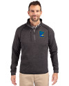 Minnesota Twins City Connect Cutter & Buck Mainsail Sweater-Knit Mens Half Zip Pullover Jacket Charcoal Heather Front Thumbnail Image