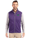 Tampa Bay Rays City Connect Cutter & Buck Mainsail Sweater-Knit Mens Full Zip Vest College Purple Heather Front Thumbnail Image