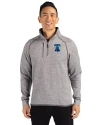 Philadelphia Phillies City Connect Cutter & Buck Mainsail Sweater-Knit Mens Big and Tall Half Zip Pullover Jacket Polished Heather Front Thumbnail Image