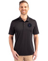 NY Mets City Connect Cutter & Buck Prospect Eco Textured Stretch Recycled Mens Short Sleeve Polo Black Front Thumbnail Image