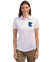 Minnesota Twins City Connect Cutter & Buck Prospect Eco Textured Stretch Recycled Womens Short Sleeve Polo White Front Thumbnail Image