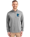 Minnesota Twins City Connect Cutter & Buck Virtue Eco Pique Recycled Quarter Zip Mens Pullover Polished Medium Gray Front Thumbnail Image