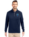 Philadelphia Phillies City Connect Cutter & Buck Adapt Eco Knit Stretch Recycled Mens Big and Tall Quarter Zip Pullover Navy Blue Front Thumbnail Image
