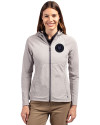 NY Mets City Connect Cutter & Buck Adapt Eco Knit Hybrid Recycled Womens Full Zip Jacket Polished Medium Gray Front Thumbnail Image