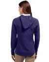 Tampa Bay Rays City Connect Cutter & Buck Adapt Eco Knit Hybrid Recycled Womens Full Zip Jacket College Purple Back Thumbnail Image