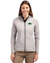 Tampa Bay Rays City Connect Cutter & Buck Adapt Eco Knit Hybrid Recycled Womens Full Zip Jacket Polished Medium Gray Front Thumbnail Image