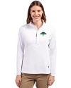 Tampa Bay Rays City Connect Cutter & Buck Adapt Eco Knit Stretch Recycled Womens Half Zip Pullover White Front Thumbnail Image