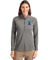 Philadelphia Phillies City Connect Cutter & Buck Adapt Eco Knit Stretch Recycled Womens Half Zip Pullover Elemental Grey Front Thumbnail Image