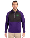 Tampa Bay Rays City Connect Cutter & Buck Adapt Eco Knit Hybrid Recycled Mens Quarter Zip College Purple/Black Front Thumbnail Image