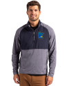 Minnesota Twins City Connect Cutter & Buck Adapt Eco Knit Hybrid Recycled Mens Quarter Zip Navy Blue Heather/Navy Blue Front Thumbnail Image