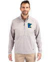 Minnesota Twins City Connect Cutter & Buck Adapt Eco Knit Hybrid Recycled Mens Quarter Zip Polished Medium Gray Front Thumbnail Image
