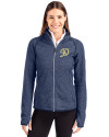 Los Angeles Dodgers City Connect- Cutter & Buck Mainsail Sweater-Knit Womens Full Zip Jacket Liberty Navy Heather Front Thumbnail Image