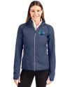 Philadelphia Phillies City Connect Cutter & Buck Mainsail Sweater-Knit Womens Full Zip Jacket Liberty Navy Heather Front Thumbnail Image