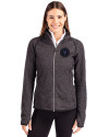 NY Mets City Connect Cutter & Buck Mainsail Sweater-Knit Womens Full Zip Jacket Charcoal Heather Front Thumbnail Image