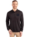 NY Mets City Connect Cutter & Buck Virtue Eco Pique Recycled Quarter Zip Mens Big & Tall Pullover Black Front Thumbnail Image