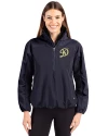 Los Angeles Dodgers City Connect- Cutter & Buck Charter Eco Recycled Womens Anorak Jacket Navy Blue Front Thumbnail Image