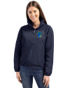 Minnesota Twins City Connect Cutter & Buck Charter Eco Recycled Womens Full-Zip Jacket Navy Blue Front Thumbnail Image