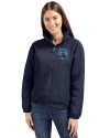 Philadelphia Phillies City Connect Cutter & Buck Charter Eco Recycled Womens Full-Zip Jacket Navy Blue Front Thumbnail Image
