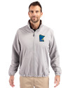 Minnesota Twins City Connect Cutter & Buck Charter Eco Recycled Mens Full-Zip Jacket Polished Medium Gray Front Thumbnail Image