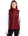 Cleveland Guardians City Connect Cutter & Buck Mainsail Sweater Knit Womens Asymmetrical Vest Cardinal Red Heather Front Thumbnail Image