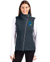 Minnesota Twins City Connect Cutter & Buck Mainsail Sweater Knit Womens Asymmetrical Vest Liberty Navy Heather Front Thumbnail Image