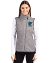 Minnesota Twins City Connect Cutter & Buck Mainsail Sweater Knit Womens Asymmetrical Vest Polished Heather Front Thumbnail Image