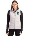 Minnesota Twins City Connect Cutter & Buck Evoke Hybrid Softshell Recycled Womens Full Zip Vest CONCRETE Front Thumbnail Image