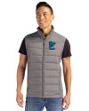 Minnesota Twins City Connect Cutter & Buck Evoke Hybrid Softshell Recycled Mens Full Zip Vest Elemental Grey Front Thumbnail Image