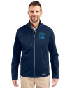 Minnesota Twins City Connect Cutter & Buck Evoke Softshell Recycled Full Zip Mens Jacket Navy Blue Front Thumbnail Image