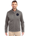 NY Mets City Connect Cutter & Buck Evoke Softshell Recycled Full Zip Mens Jacket Elemental Grey Front Thumbnail Image
