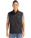 Tampa Bay Rays City Connect Cutter & Buck Charter Eco Full-Zip Mens Big & Tall Vest Black Front Thumbnail Image