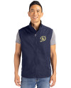 View image 1: Los Angeles Dodgers City Connect- Cutter & Buck Charter Recycled Packable Mens Big & Tall Full Zip Vest Navy Blue Front