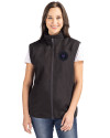 NY Mets City Connect Cutter & Buck Charter Eco Recycled Full-Zip Womens Vest Black Front Thumbnail Image