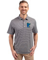 Minnesota Twins City Connect Cutter & Buck Forge Eco Double Stripe Stretch Recycled Mens Big &Tall Polo Navy Blue/White Front Thumbnail Image