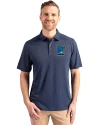 Minnesota Twins City Connect Cutter & Buck Forge Eco Stretch Recycled Mens Polo Dark Navy Blue Heather Front Thumbnail Image
