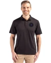 NY Mets City Connect Cutter & Buck Coastline Epic Comfort Recycled Mens Polo Black Front Thumbnail Image
