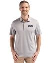 Detroit Tigers City Connect Cutter & Buck Forge Epic Confidence Fine Line Stripe Stretch Recycled Mens Polo Polished/White Front Thumbnail Image