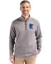 Minnesota Twins City Connect Cutter & Buck Peshastin Fleece Recycled Mens Half Zip Pullover Elemental Grey Heather Front Thumbnail Image