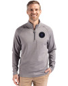 NY Mets City Connect Cutter & Buck Peshastin Fleece Recycled Mens Half Zip Pullover Elemental Grey Heather Front Thumbnail Image