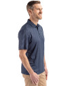 Los Angeles Dodgers City Connect- Cutter & Buck Pike Eco Shadow Check Print Recycled Mens Big & Tall Polo Navy Blue Side Thumbnail Image