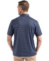 Los Angeles Dodgers City Connect- Cutter & Buck Pike Eco Shadow Check Print Recycled Mens Big & Tall Polo Navy Blue Back Thumbnail Image