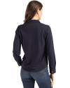 St. Louis Cardinals City Connect Cutter & Buck Advantage Tri-Blend Eco Soft Pique Long Sleeve Knitted Womens Button Up Liberty Navy Back Thumbnail Image