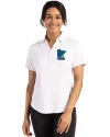 Minnesota Twins City Connect Cutter & Buck Forge Eco Stretch Recycled Womens Short Sleeve Polo White Front Thumbnail Image