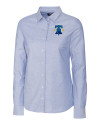 Philadelphia Phillies City Connect Cutter & Buck Stretch Oxford Womens Long Sleeve Dress Shirt Light Blue Mannequin Thumbnail Image