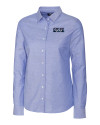 Detroit Tigers City Connect Cutter & Buck Stretch Oxford Womens Long Sleeve Dress Shirt French Blue Mannequin Thumbnail Image