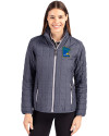 Minnesota Twins City Connect Cutter & Buck Rainier PrimaLoft®  Womens Eco Insulated Full Zip Puffer Jacket Anthracite Melange Front Thumbnail Image