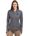 Philadelphia Phillies City Connect Cutter & Buck Traverse Stretch Eco Quarter Zip Womens Pullover Elemental Grey Front Thumbnail Image