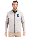 Minnesota Twins City Connect Cutter & Buck Adapt Eco Knit Hybrid Recycled Mens Big & Tall Full Zip Jacket Polished Medium Gray Front Thumbnail Image